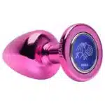 Plug anal de metal tamanho G rosa linha signos hard - Imagem 2