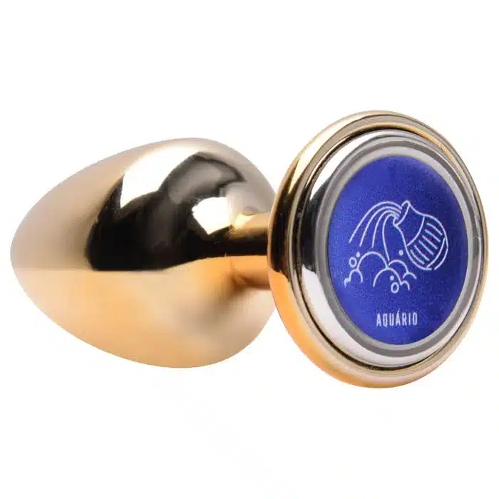 Plug Joia anal Pequeno dourado em metal com pedra - Hard signos - Imagem 4