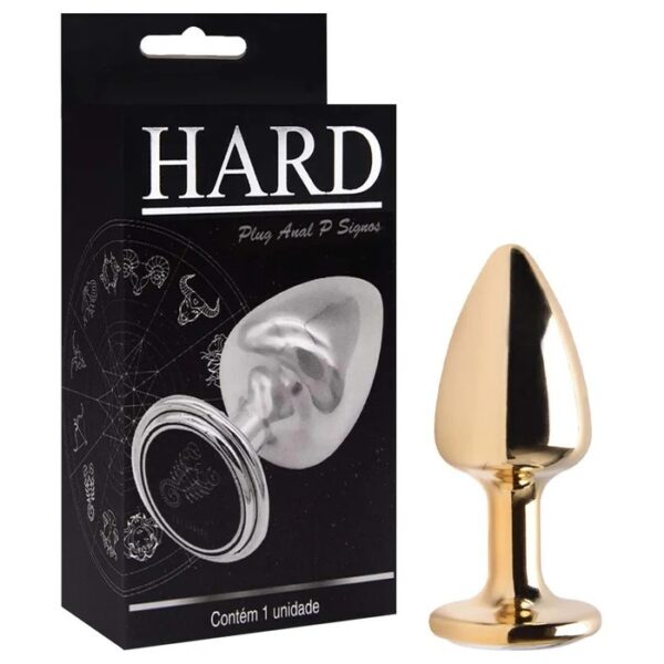 Plug Joia anal Pequeno dourado em metal com pedra - Hard signos - Image 8