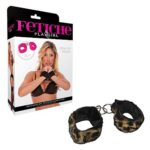 Algema de pelúcia com vinil fechadas com velcro oncinha