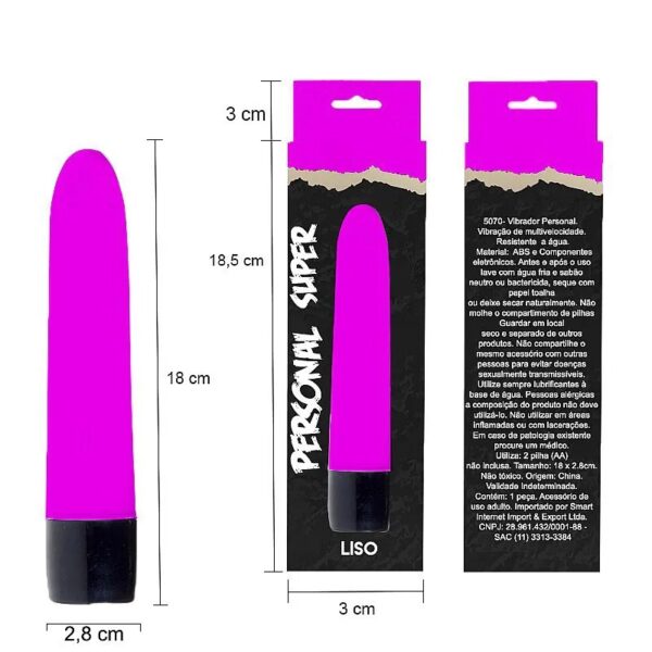 Vibrador Personal Com Vibração Multivelocidade Pink - 17,5 X 2,8 Cm