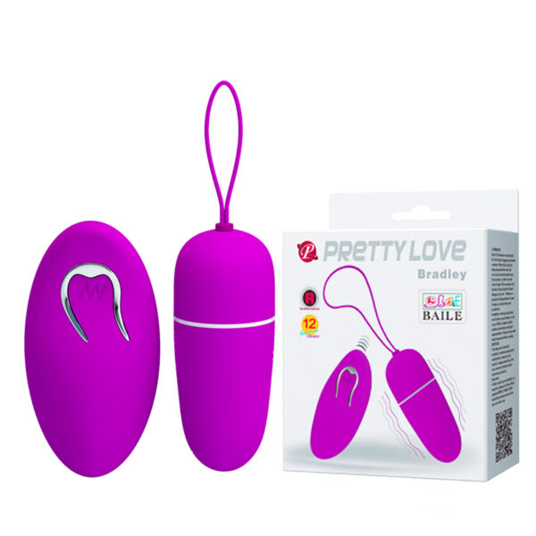 Pretty love Bradley - Vibrador bullet em soft touch com 12 funções de vibração e controle remoto - 6 x 2,5 cm