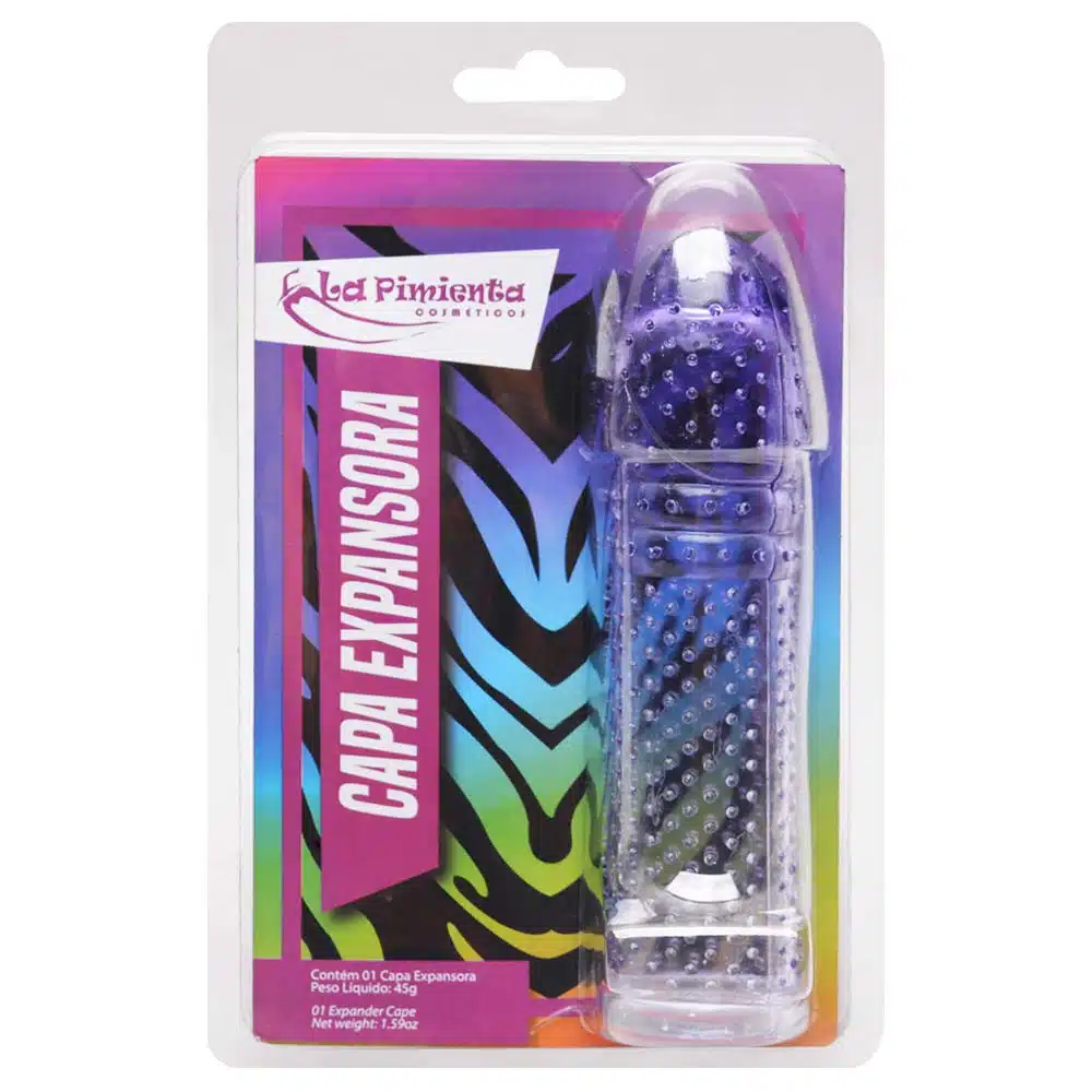 Capa Peniana Expansora Texturizada com Nódulos Massageadores Lilás 14cm – La Pimienta  Imagem 4