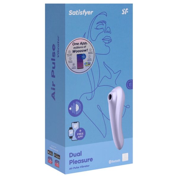 Sugador 2 em 1 recarregável com 11 intensidades de sucção e vibração - satisfyer dual pleasure - Image 8