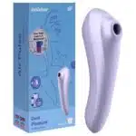 Sugador 2 em 1 recarregável com 11 intensidades de sucção e vibração - satisfyer dual pleasure
