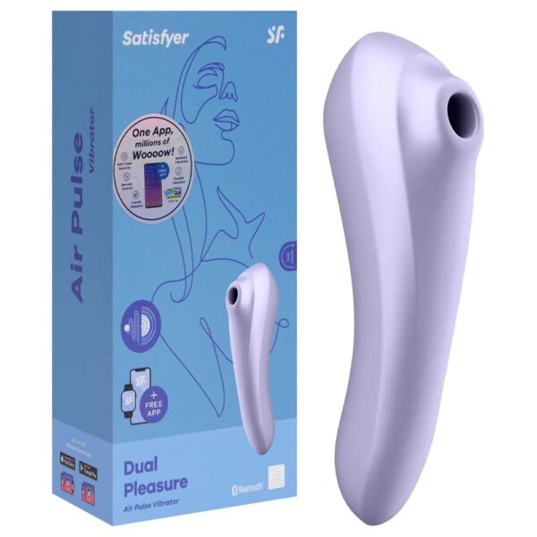 Sugador 2 em 1 recarregável com 11 intensidades de sucção e vibração - satisfyer dual pleasure