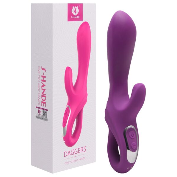 S-hande Daggers Vibrador de Ponto G e Clitóris com 9 Modos de Vibração - Roxo