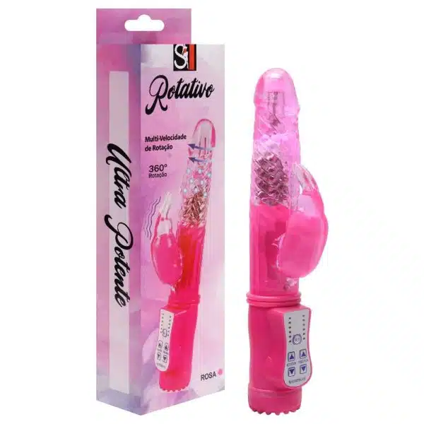 Vibrador Jack Rabbit Rotativo com 8 Funções de Rotação e 36 de Vibração - Rosa