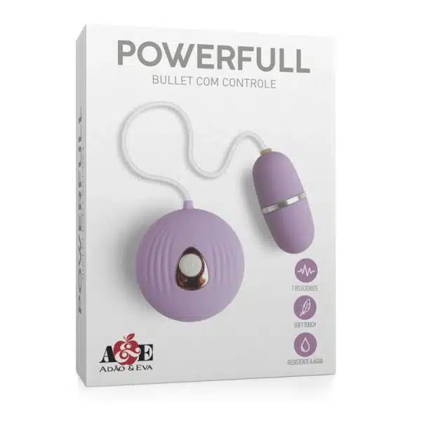 Powerfull - bullet em silicone com 7 modos de velocidades e controle remoto com fio - 5,3 x 2,5 cm - Imagem 3