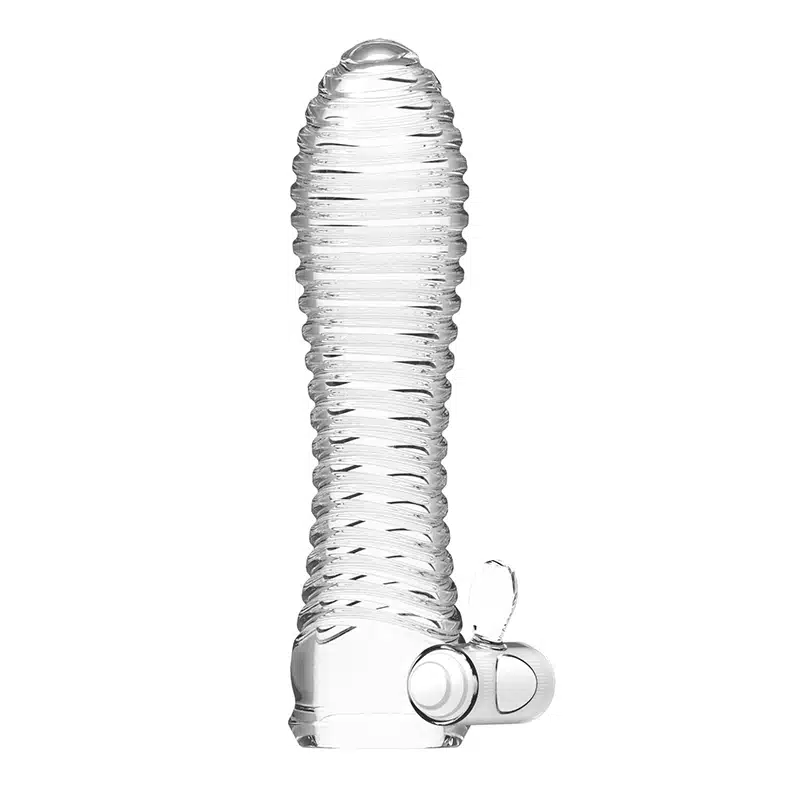 Capa peniana com cerdas feitas em silicone translucido e capsula estimuladora de clítoris |12,2 x 3,1 cm - Vibrating sle - Imagem 3