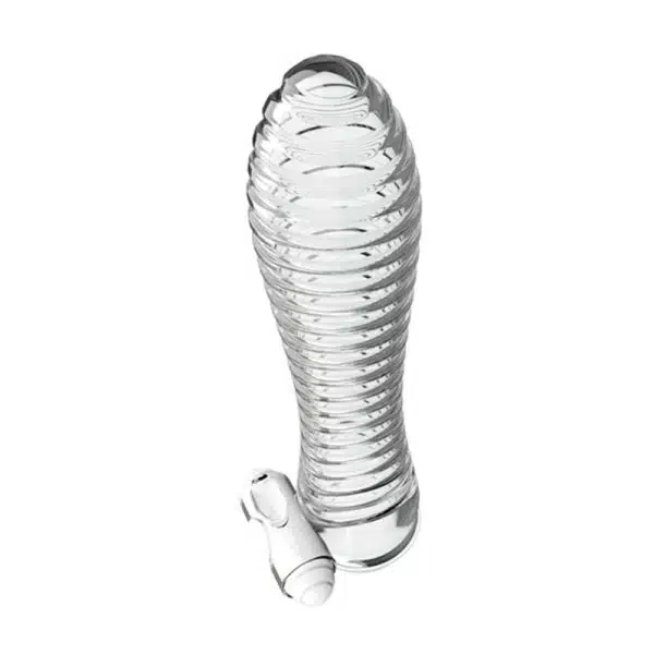 Capa peniana com cerdas feitas em silicone translucido e capsula estimuladora de clítoris |12,2 x 3,1 cm - Vibrating sle - Imagem 2