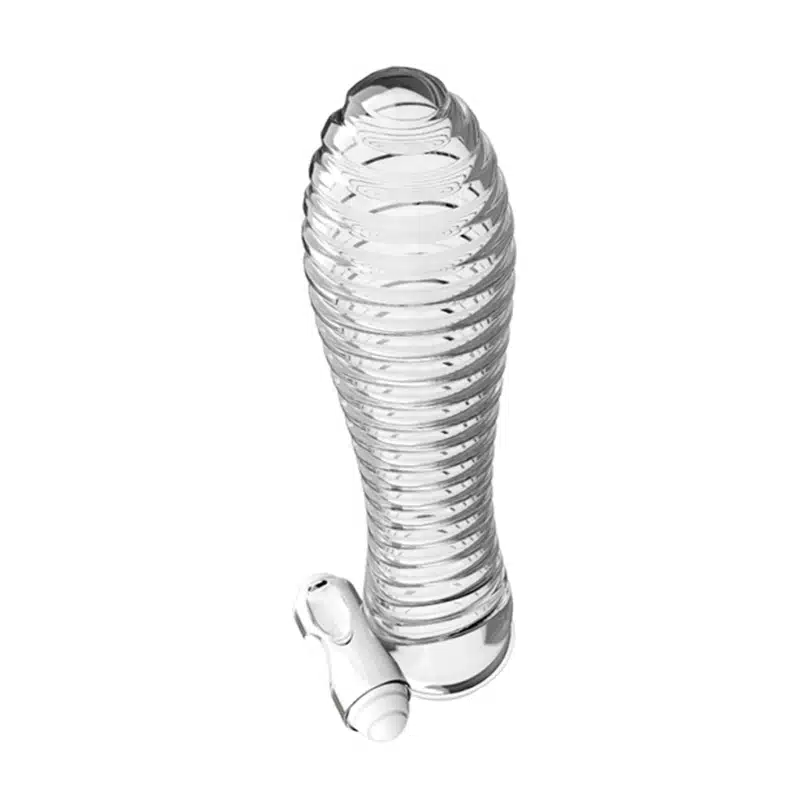 Capa peniana com cerdas feitas em silicone translucido e capsula estimuladora de clítoris |12,2 x 3,1 cm - Vibrating sle - Imagem 2