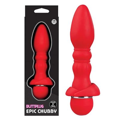Epic Chubby Red- Plug Anal com vibrador de 10 Velocidades