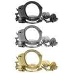 Kit algemas com plug anal cravejado com strass tamanho M - Hard Metal