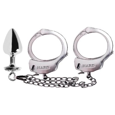Kit algemas com plug anal cravejado com strass tamanho M - Hard Metal 20 15178209954 ha147d 02