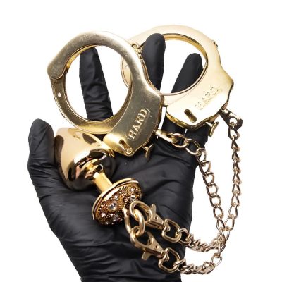 Kit algemas com plug anal cravejado com strass tamanho M - Hard Metal 28 15178210143 ha147dd 05