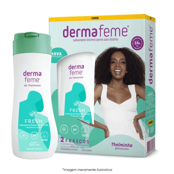 Thelminha - Kit Sabonete Líquido Íntimo Dermafeme Fresh com 2 Unidades De 200ml