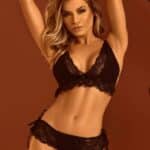 Conjunto sem bojo em microfibra e renda Preto