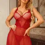 Camisola desejo em tule poá com aplicação