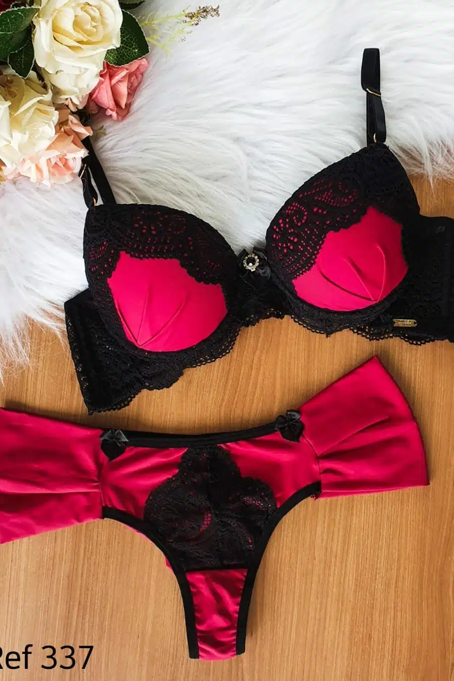 Conjunto lingerie desejo delicado com bojo e calcinha fio duplo em microfibra  Imagem 4