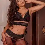 Conjunto lolita com bojo todo em tule com bordados aveludados