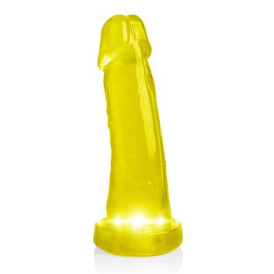 Alternative view of Pênis Realístico com LED 8 Amarelo 16X4cm - Just Glow