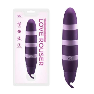 Vibrador recarregável clássico love rouser com língua em silicone Roxo