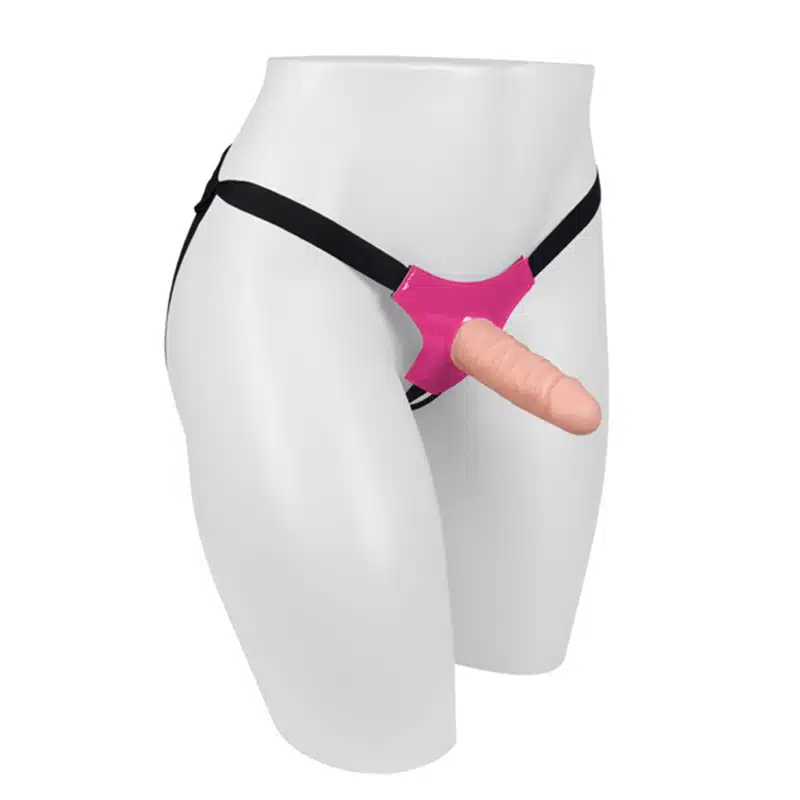Cinta Strap On Universal Em Vinil Rosa Para Pênis Com Ou Sem Vibro  Imagem 2