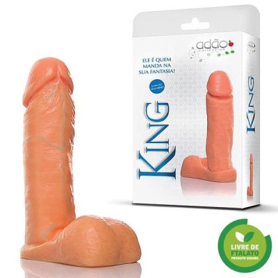 King 6 - Pênis Realístico com Escroto 16x4cm - Adão e Eva