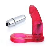 Anel Companheiro para Dupla Penetração 11x2,5 cm Com Vibrador Vermelho - Imagem 2