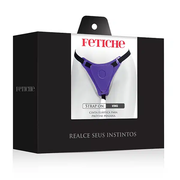 Cinta Peniana Ajustável Strap On Vinil Lilas com Elástico  Imagem 4