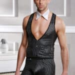 Fantasia Masculina Playboy Cueca Boxer com Colete e Gravata