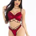 Conjunto com bojo soft cropped em laise - Deluxe