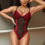 Body Preto em laise poá e renda