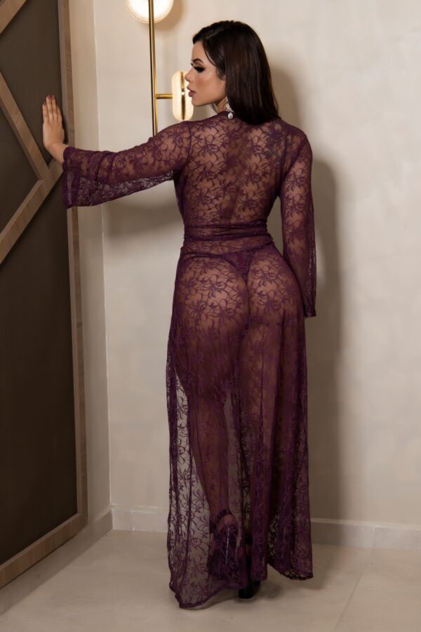 Robe longo em rendão com fita Cor Absoluto - Lingerie garota veneno - Image 3