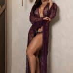 Robe longo em rendão com fita Cor Absoluto - Lingerie garota veneno