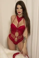 Body Vermelho Senhora Grey - Lingerie Garota veneno - Imagem 3