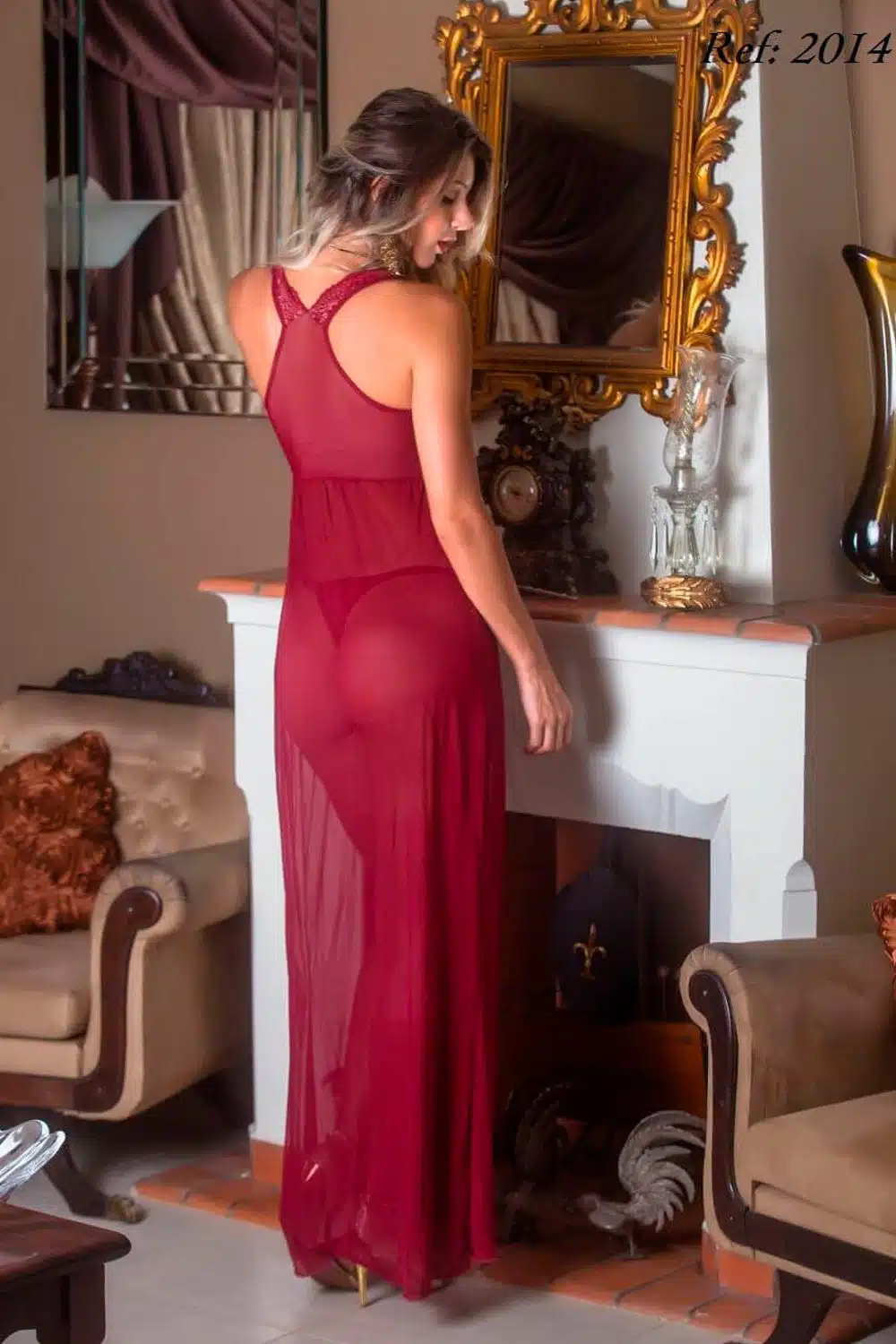 Camisola longa em tule  Lingerie garota veneno  Imagem 2