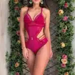 Body feminino Divino com tecido de renda e tule