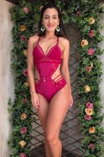 Body feminino Divino com tecido de renda e tule