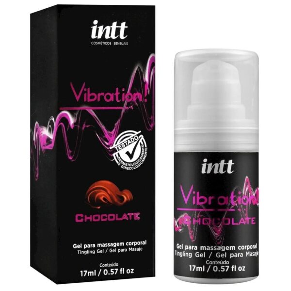 Intt vibration - Gel excitante unissex que vibra, pulsa e esquenta com sabor de chocolate