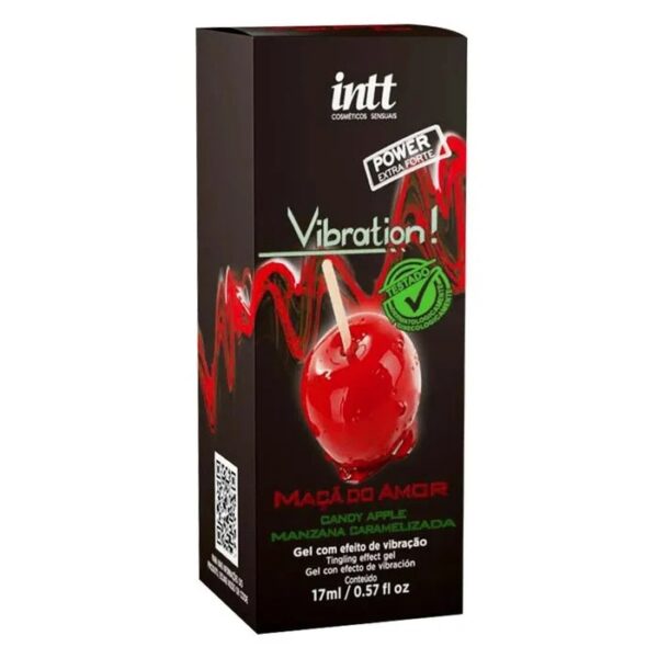 Intt vibration power extra forte - gel excitante unissex com efeito de vibração no sabor de maçã do amor - 17ml - Image 2