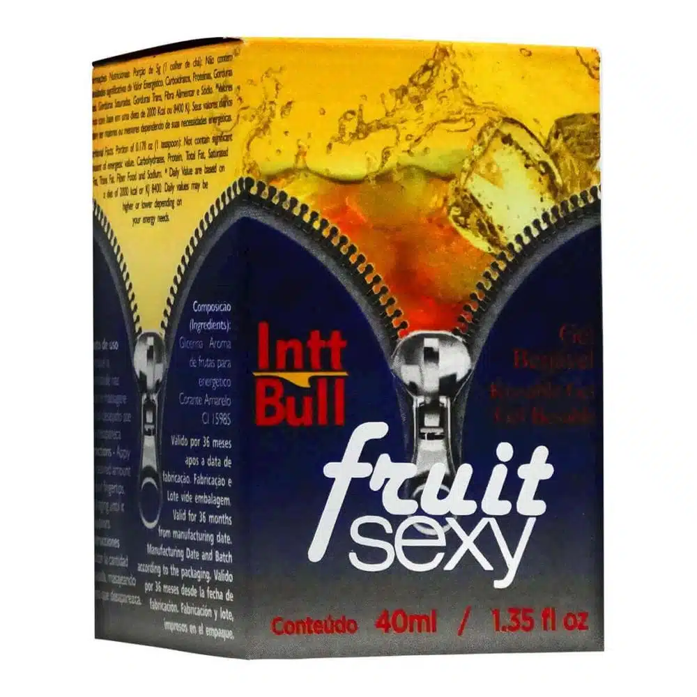 Intt bull fruit sexy  Gel comestível que esquenta com sabor de energético  Imagem 3