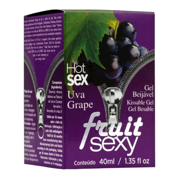 Intt fruit sexy - Gel beijável corporal que esquenta - 40 ml | sabor: uva - Image 3