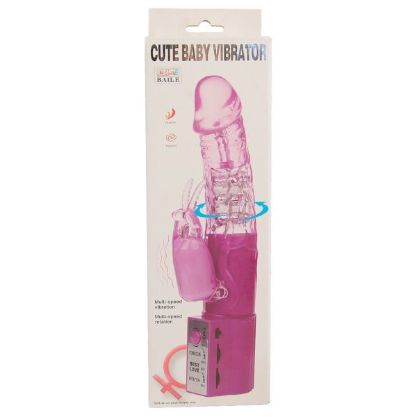 Vibrador Rotativo Com Pérolas Coelho Lilás 17,5 X 3 Cm - Image 6