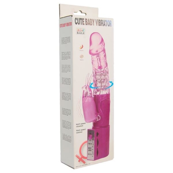 Vibrador Rotativo Com Pérolas Coelho Lilás 17,5 X 3 Cm - Image 5