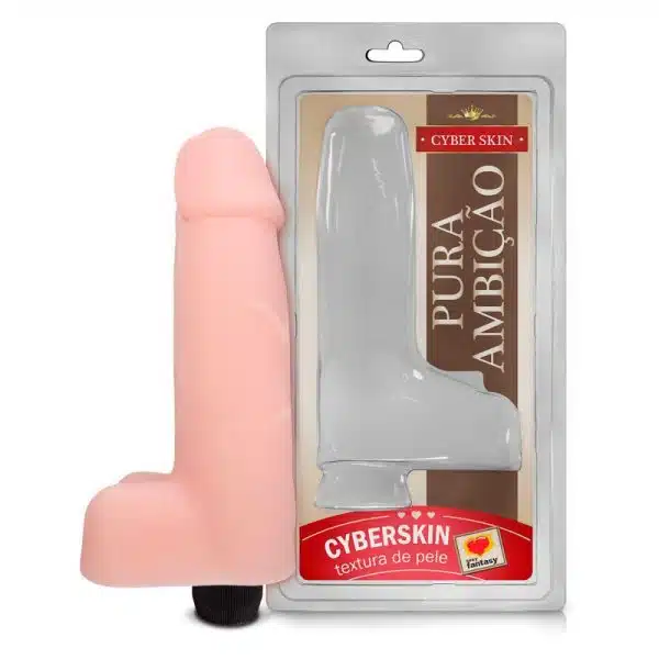 Pênis Em CyberSkin Com Vibrador e Escroto 18cm - Sexy Fantasy