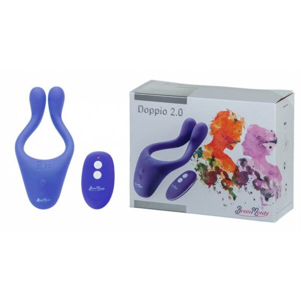 Vibrador Doppio 2.0 Blue Aveludado a Prova D'água com 10 Modos de Vibração