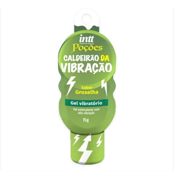 Intt poções - Caldeirão da vibração gel excitante unissex no sabor de groselha com função de alta vibração - 15g