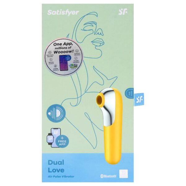 Satisfyer Dual love - Estimulador clitoriano e vibrador em silicone com 11 modos de sucção e vibração | cor: amarelo - Image 6